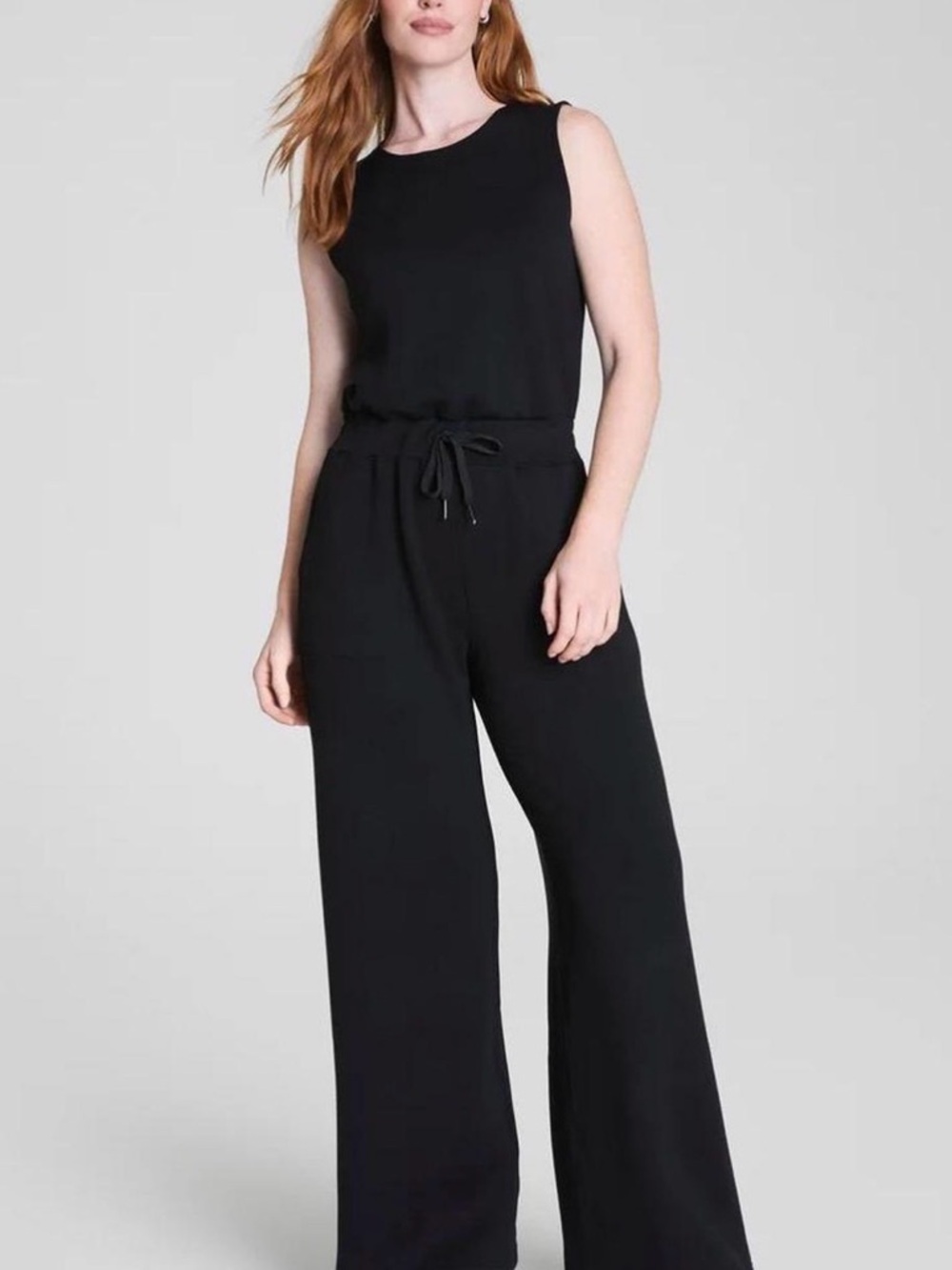 Spanx black wide-leg jumpsuit